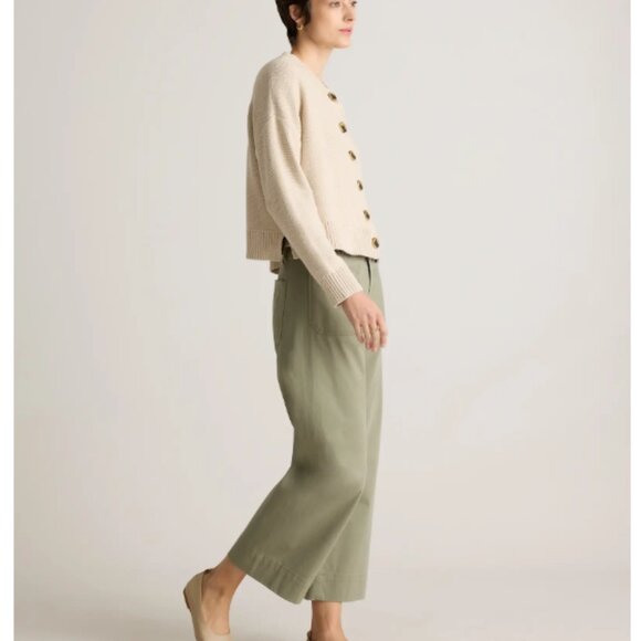 🍂 NWT Quince 100% Organic Cotton Button Front Cardigan – Speckled Beige, Size M - Picture 6 of 11